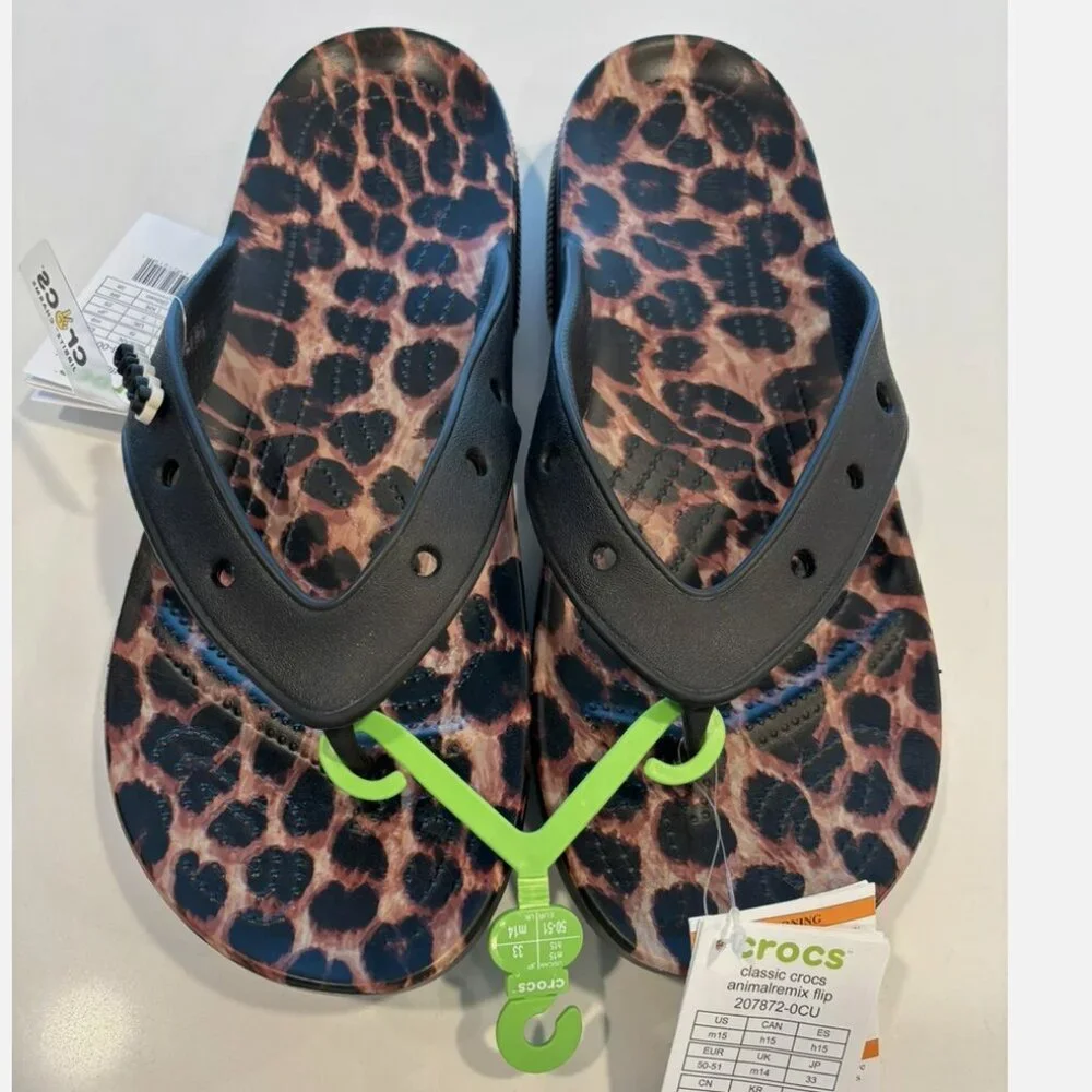 Crocs Classic Animal Remix Iconic Comfort Flip Flops